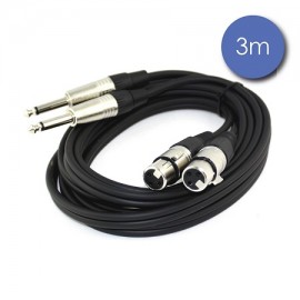 CABLES POWER ACOUSTICS 2 XLR FEMELLE / 2 JACK 6.35