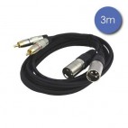 CABLES POWER ACOUSTICS 2 XLR MALES / 2 RCA MALE  3 METRES