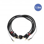 Câble Platine Vinyles 1,5m - 2 RCA Mâle - 2 RCA Mâle + 1 MASSE